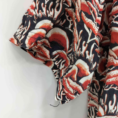 ステューシー Stussy CORAL PATTRN SHIRT コーラル パターン 総柄 レーヨン オープンカラーシャツ メンズ S