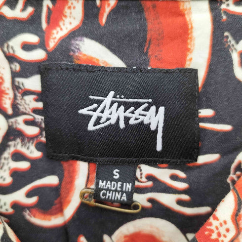 ステューシー Stussy CORAL PATTRN SHIRT コーラル パターン 総柄 レーヨン オープンカラーシャツ メンズ S
