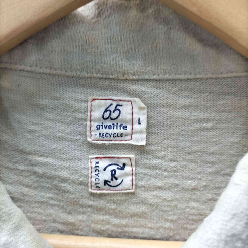 65 givelife リサイクル コットン ハーフジップ L/S ポロ カットソー ロンT メンズ JPN:L