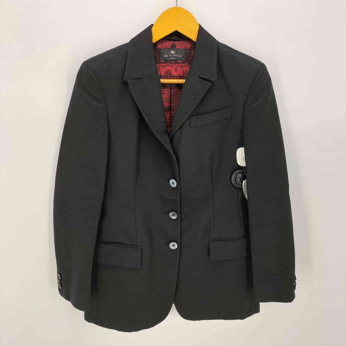 エトロ ETRO イタリア製 シェルボタン 裏地 総柄 レーヨン混 4B テーラード ジャケット セットアップ レディース 42