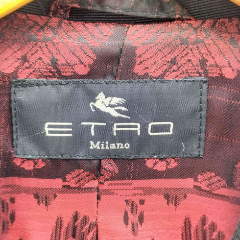 エトロ ETRO イタリア製 シェルボタン 裏地 総柄 レーヨン混 4B テーラード ジャケット セットアップ レディース 42