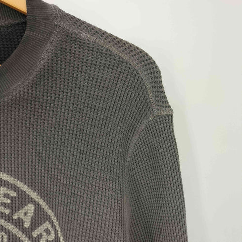 ディーゼル DIESEL S-GINAFY ガーメントダイ サークル ロゴ ワッフル サーマル スウェット メンズ import:M