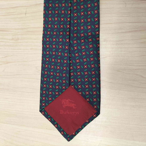 バーバリーズ BURBERRYS 英国製 PURE SILK 花柄 シルク ネクタイ メンズ