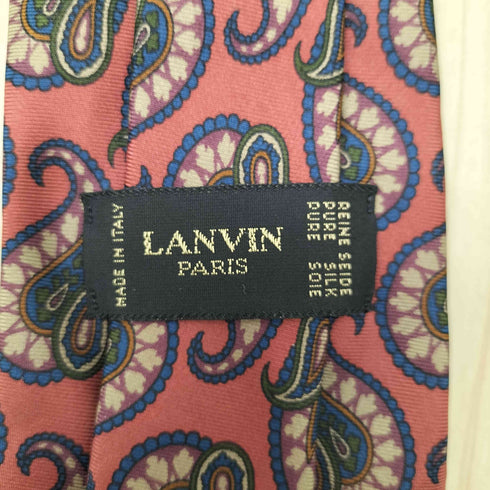 ランバン パリ LANVIN PARIS イタリア製 ペイズリー柄 総柄 シルク ネクタイ メンズ