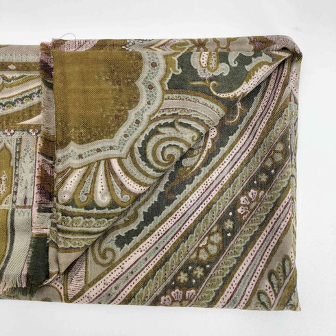 エトロ ETRO イタリア製 ウール シルク ペイズリー柄 大判 スカーフ レディース