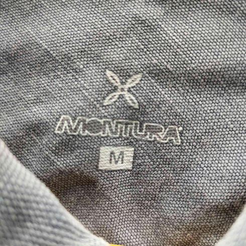 モンチュラ MONTURA ロゴ刺繍 オーバーダイ S/S ハーフジップ ポロ シャツ メンズ import:M