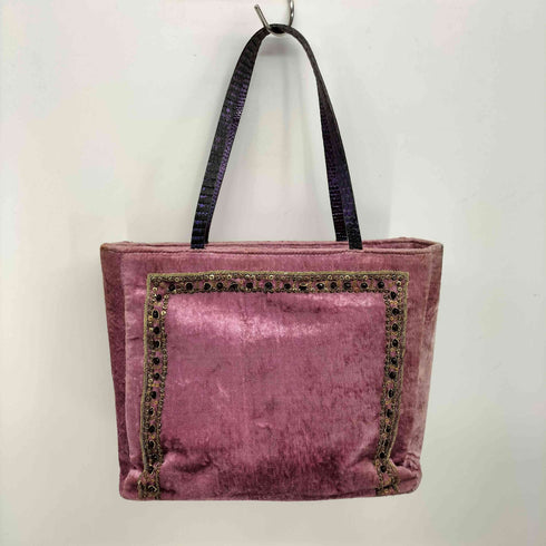 エトロ ETRO フラワー 刺繍 ビーズ ベロア ハンドバッグ レディース