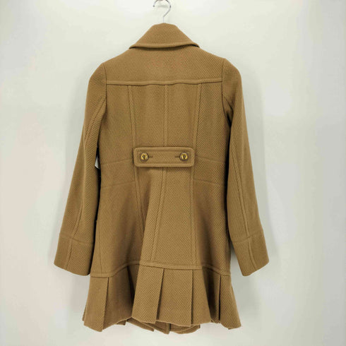 バーバリーブルーレーベル BURBERRY BLUE LABEL 裏地チェック 金ボタン ウール チェスター コート レディース EUR:38