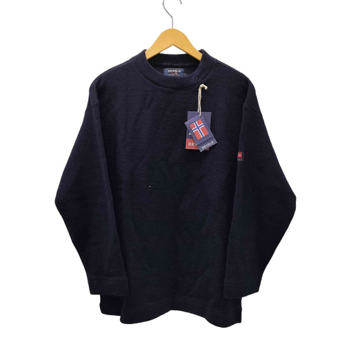 DEVOLD 00S 袖ロゴパッチ 刺繍 ローゲージ ウール ワイド ニット セーター メンズ import:S