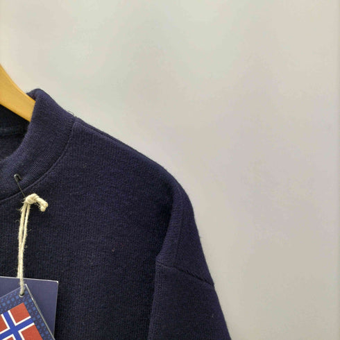 DEVOLD 00S 袖ロゴパッチ 刺繍 ローゲージ ウール ワイド ニット セーター メンズ import:S