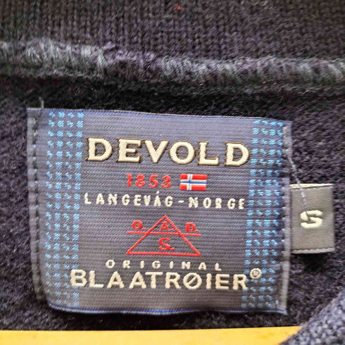 DEVOLD 00S 袖ロゴパッチ 刺繍 ローゲージ ウール ワイド ニット セーター メンズ import:S