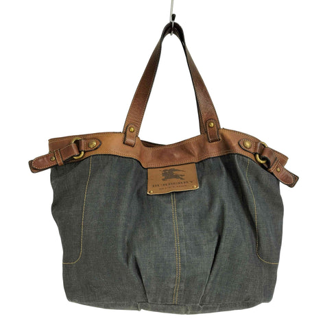 バーバリーブルーレーベル BURBERRY BLUE LABEL デニム レザー トートバッグ レディース