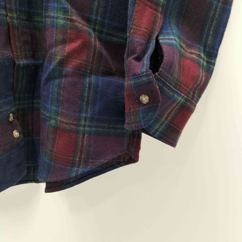 ペンドルトン PENDLETON USA製 タータンチェック L/S PURE VIRGIN WOOL ウール ネルシャツ レザー エルボーパッチ メンズ import:M