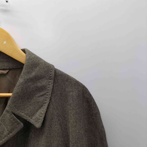 Stanley Blacker TRAVEL カシミヤ混 ヘリンボーン ウール ナイロン チェスター コート メンズ JPN:L