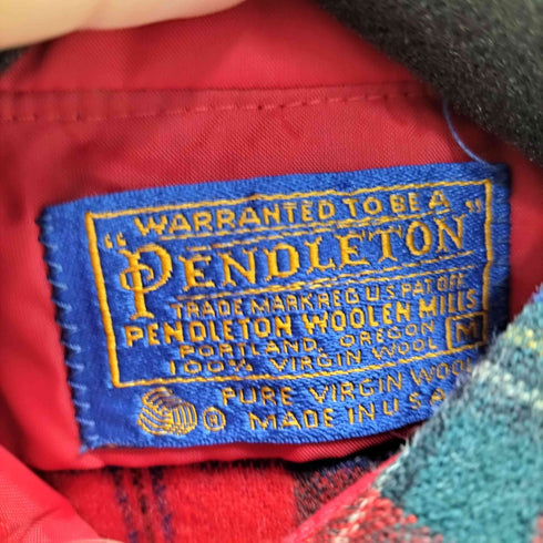 ペンドルトン PENDLETON 70S USA製 タータンチェック L/S PURE VIRGIN WOOL ウール ネルシャツ メンズ import:M