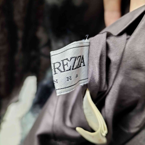 ALLEGREZZA シルク ラビットファー メッシュ ストライプ リバーシブル ジャケット レディース JPN:L