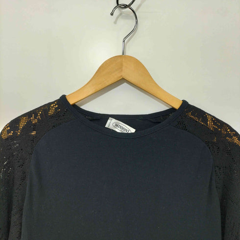 ミッソーニ MISSONI 袖ウールニット切替 ロングスリーブクルーネックTシャツ レディース US:10