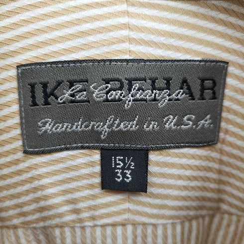 アイクベーハー IKE BEHAR USA製 ロングスリーブ ストライプシャツ メンズ 15 1/2-33