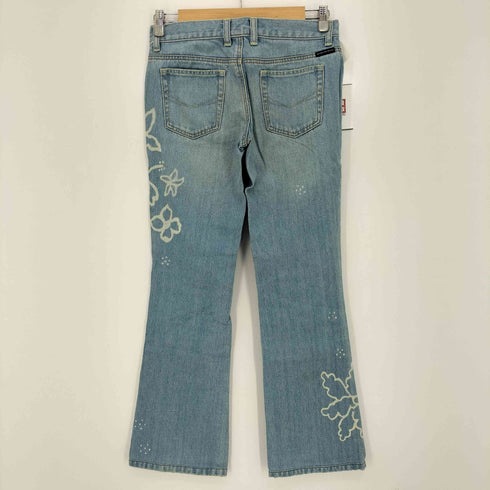 ジョルダーノ GIORDANO BLUES Y2K プリントデザイン デニムパンツ レディース 24