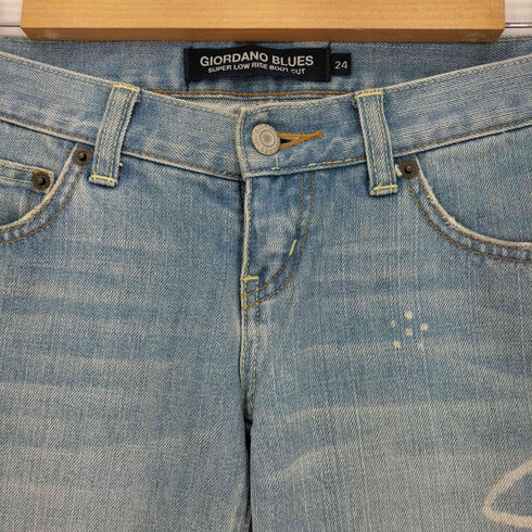 ジョルダーノ GIORDANO BLUES Y2K プリントデザイン デニムパンツ レディース 24