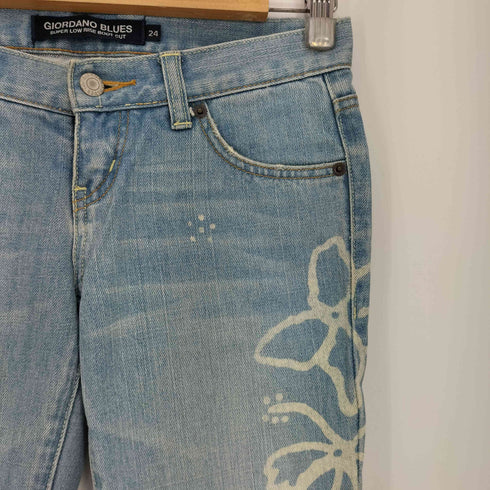 ジョルダーノ GIORDANO BLUES Y2K プリントデザイン デニムパンツ レディース 24