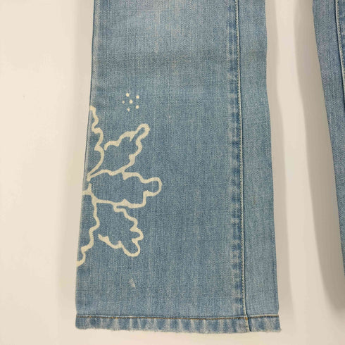 ジョルダーノ GIORDANO BLUES Y2K プリントデザイン デニムパンツ レディース 24
