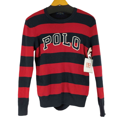 ポロラルフローレン POLO RALPH LAUREN ロゴ刺繍 ボーダー クルーネックセーター レディース import:L
