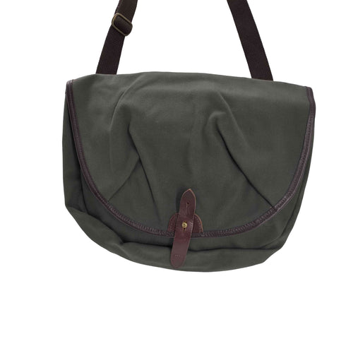 Tyneside タインサイド 英国製 レザー パイピング ラウンド キャンバス ショルダー バック メンズ