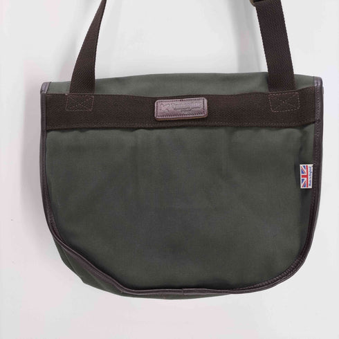 Tyneside タインサイド 英国製 レザー パイピング ラウンド キャンバス ショルダー バック メンズ