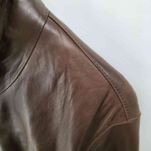 FOCARDI 90S lamb leather イタリア製 ライナー付 スタンドネック ジップアップ ラムレザー コート メンズ FREE