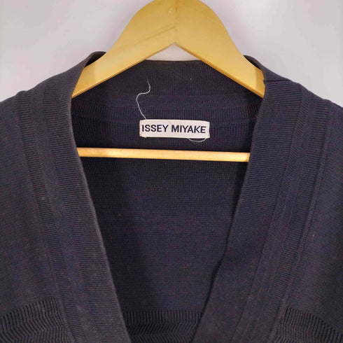 イッセイミヤケ ISSEY MIYAKE 80S 銀タグ インターナショナル期 メタルボタン 切替 コットンレーヨン カーディガン レディース JPN:M