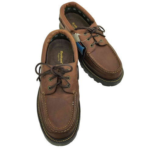 Dunham BUSH BROWN 本革 3EYE レザー デッキ シューズ メンズ US:9.5EEE