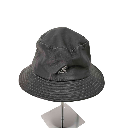 カンゴール KANGOL 裏地 総柄 牛革 レザーバケットハット メンズ M