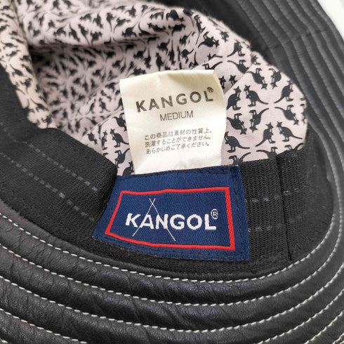 カンゴール KANGOL 裏地 総柄 牛革 レザーバケットハット メンズ M
