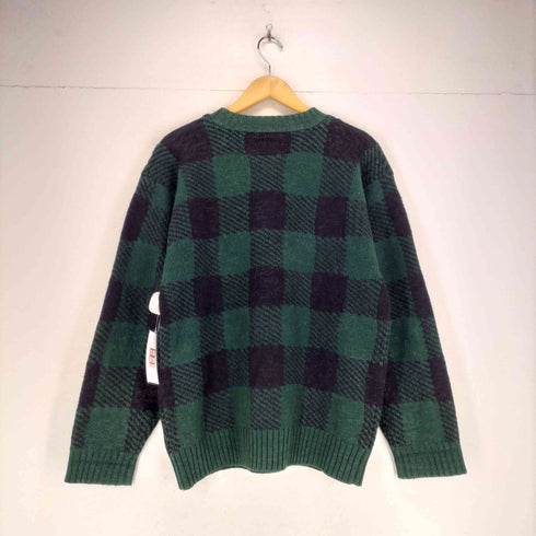 トミーヒルフィガー TOMMY HILFIGER フラッグタグ チェック柄ウールコットンニット メンズ L/G