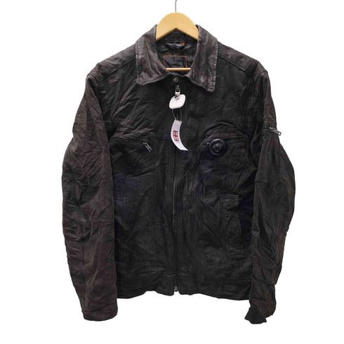 DONAR HENSWEAR 本革 リアルレザー ジップアップ フライト ジャケット メンズ 52