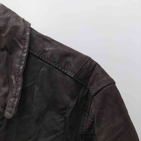 DONAR HENSWEAR 本革 リアルレザー ジップアップ フライト ジャケット メンズ 52