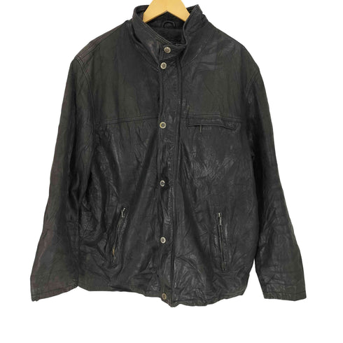 AT COMPANY 本革 リアルレザー スタンドカラー ボンバージャケット ビックサイズ メンズ 2XL