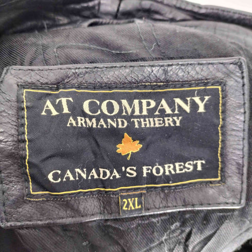 AT COMPANY 本革 リアルレザー スタンドカラー ボンバージャケット ビックサイズ メンズ 2XL