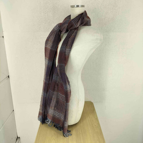 パパス papas チェック柄フリンジスカーフ メンズ