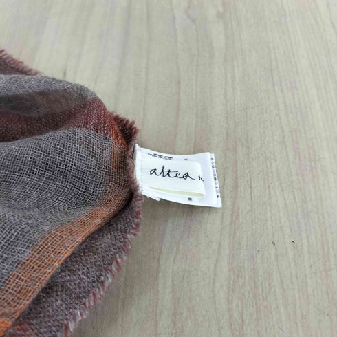 パパス papas チェック柄フリンジガーゼスカーフ カシミヤシルク混 メンズ