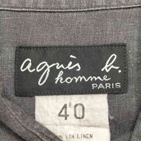 アニエスベーオム Agnes b.homme リネン100 開襟シャツ メンズ 40