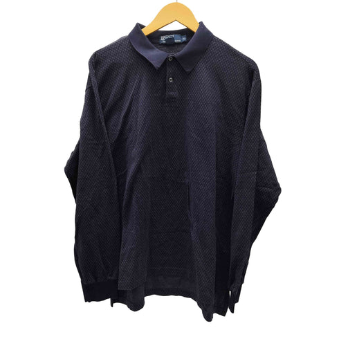 ポロバイラルフローレン Polo by RALPH LAUREN PIMA COTTON ピマコットン 総柄 L/S ポロ シャツ メンズ import:XL