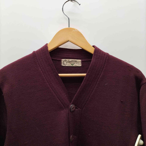 60-70S Coleman KNITTING MILLS エンブレム ロゴ ワッペン ニット レタード カーディガン ロングリブ メンズ