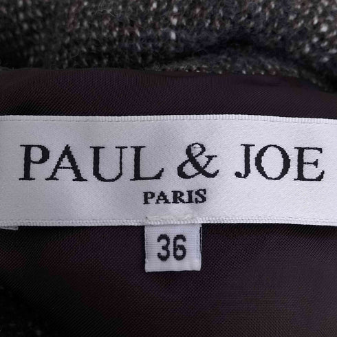 ポールアンドジョー PAUL&JOE フランス製 ハイネック ウール混アクリル 七分袖 バックボタン ワンピース レディース FR:36
