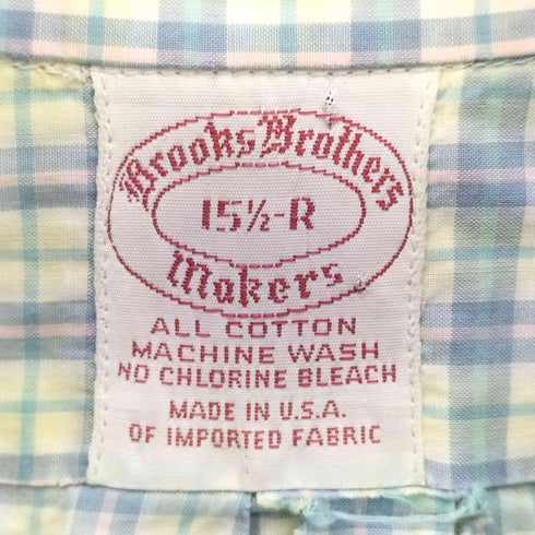 ブルックスブラザーズ BROOKS BROTHERS 80-90S USA製 ギンガムチェック B/D L/S シャツ メンズ 15 1/2 R