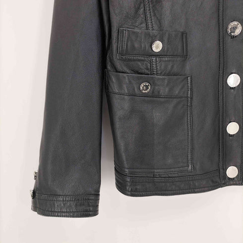 バレンザポースポーツ VALENZA PO SPORTS ノーカラー レザージャケット レディース 40