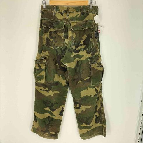 ショット Schott 日本製 COMBAT TROUSERS カモ柄 コーデュロイ カーゴ パンツ メンズ FREE