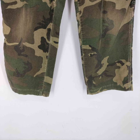 ショット Schott 日本製 COMBAT TROUSERS カモ柄 コーデュロイ カーゴ パンツ メンズ FREE