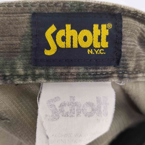 ショット Schott 日本製 COMBAT TROUSERS カモ柄 コーデュロイ カーゴ パンツ メンズ FREE